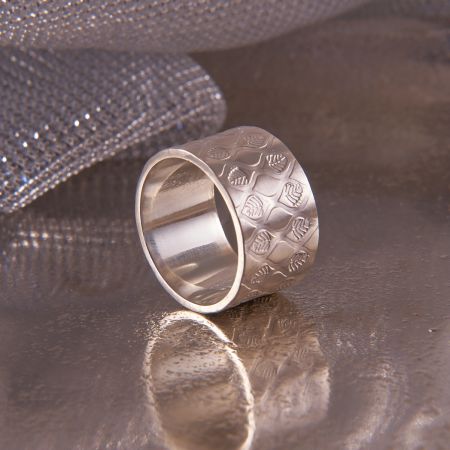 Ring Sienna II Silber mit Blattmuster